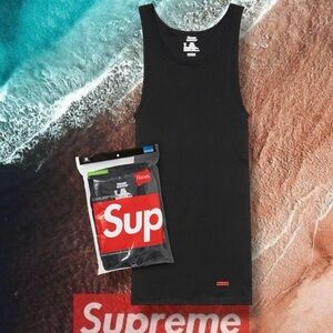 Supreme x Hanes Tank Tops (3 Pack) Black XL- M